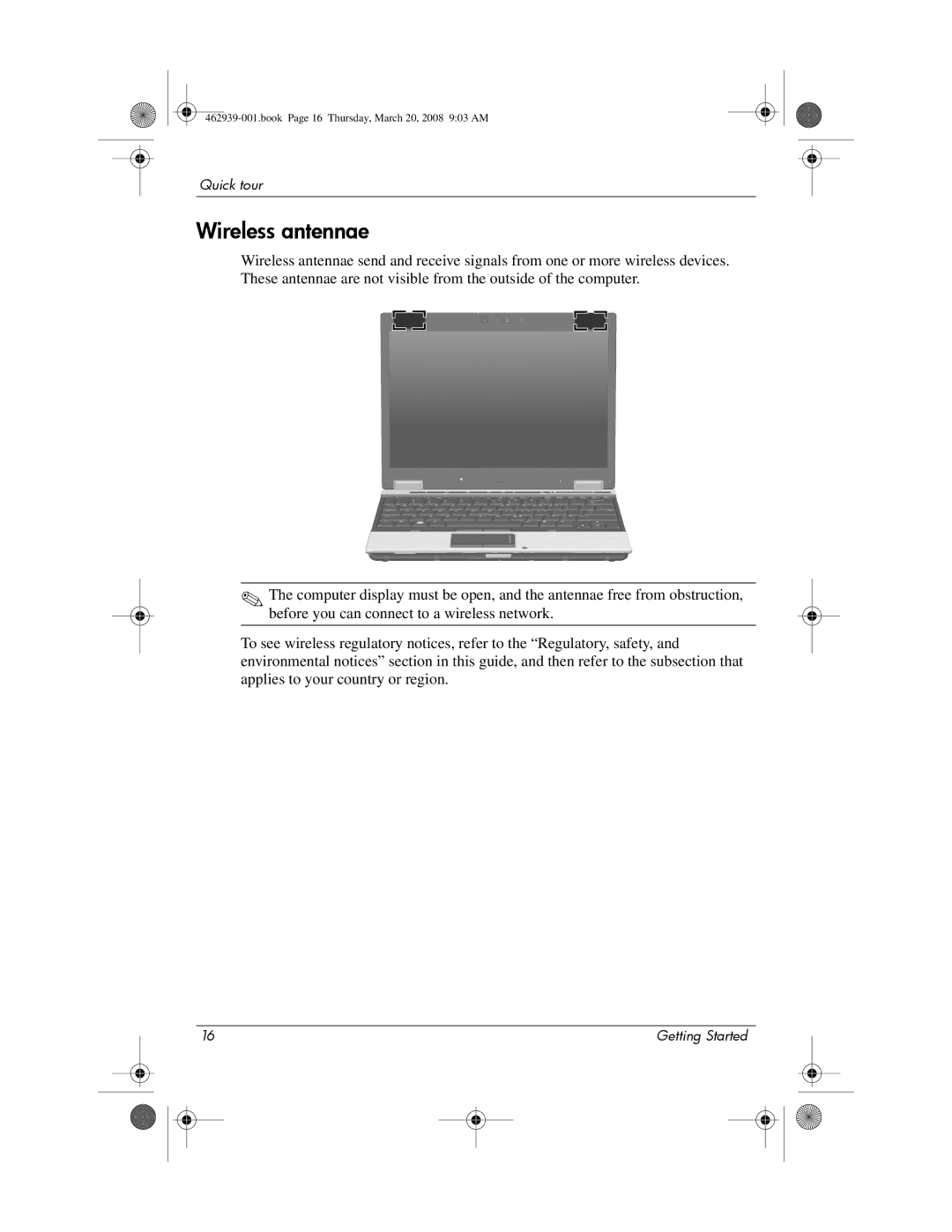 HP 2533T manual Wireless antennae 