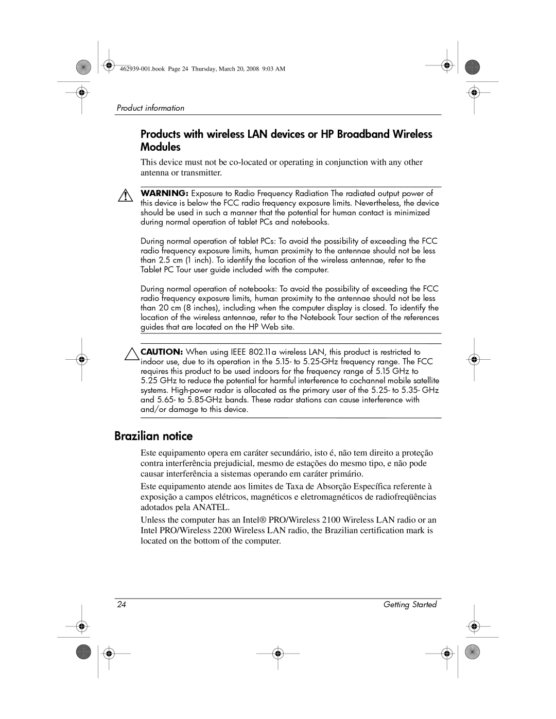 HP 2533T manual Brazilian notice 