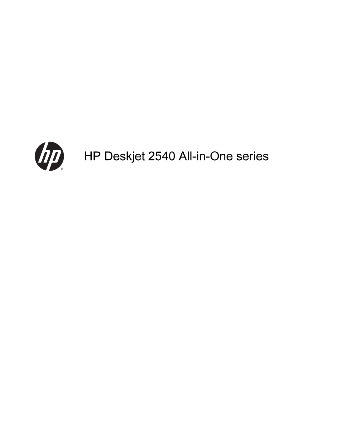 HP manual HP Deskjet 2540 All-in-One series 