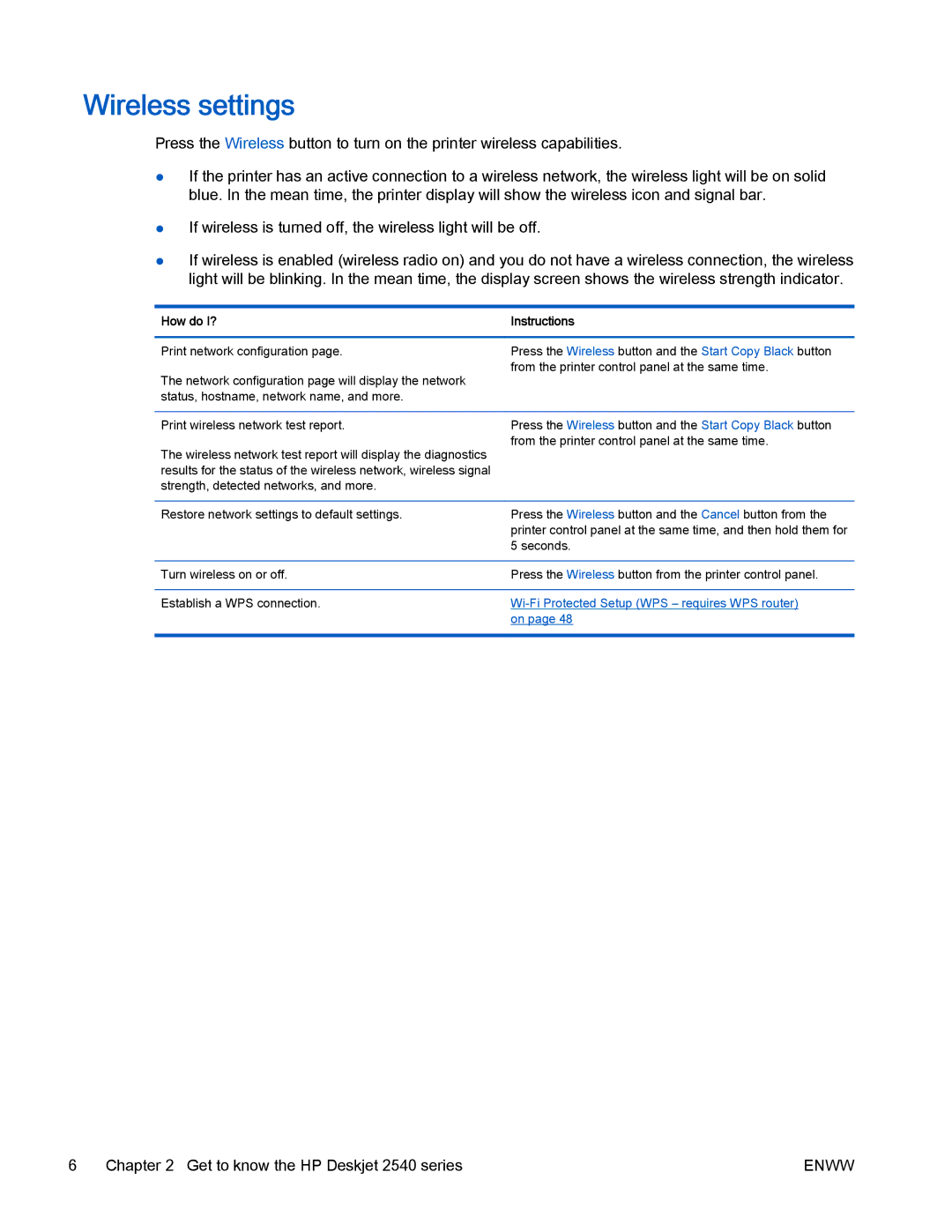 HP 2540 manual Wireless settings, How do I? Instructions 