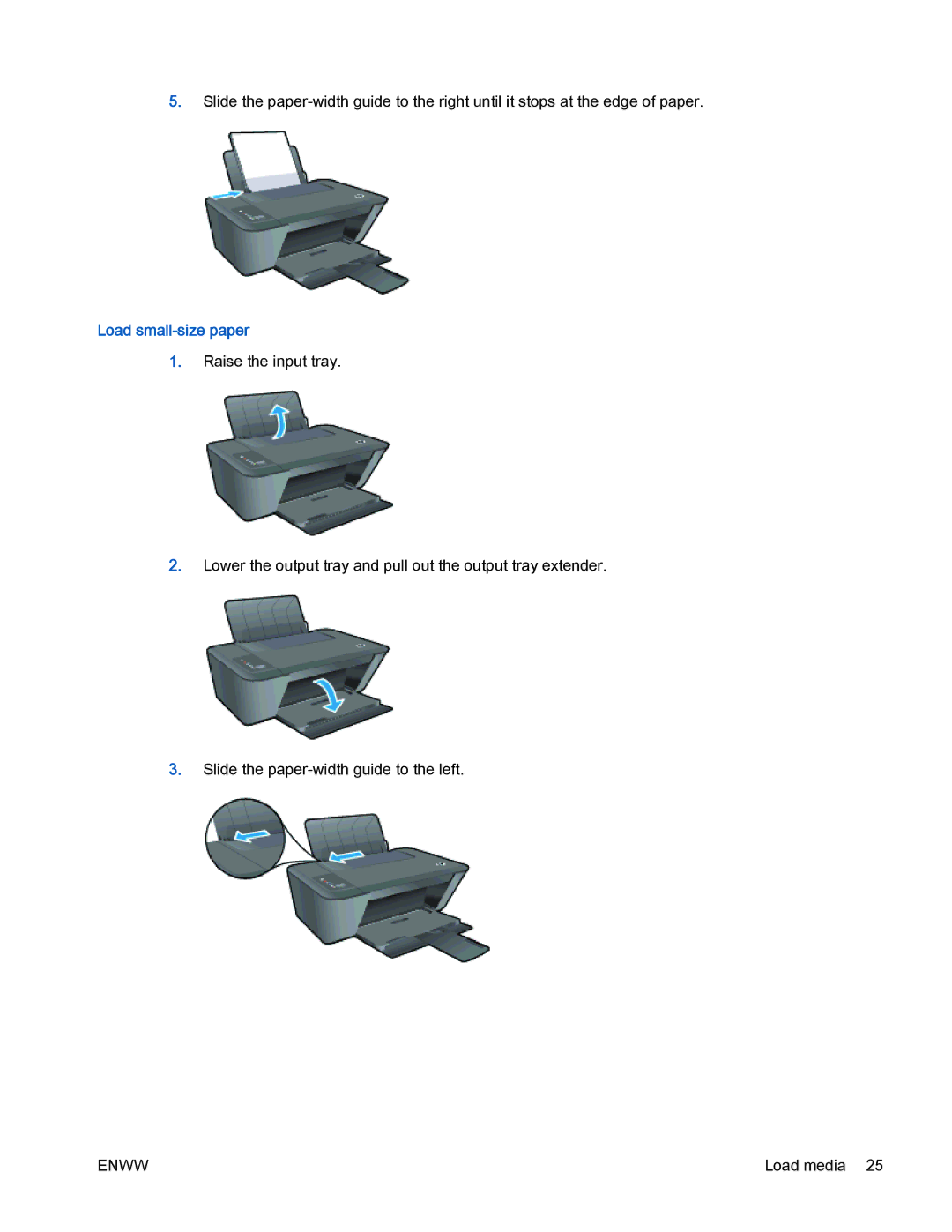 HP 2540 manual Load small-size paper 