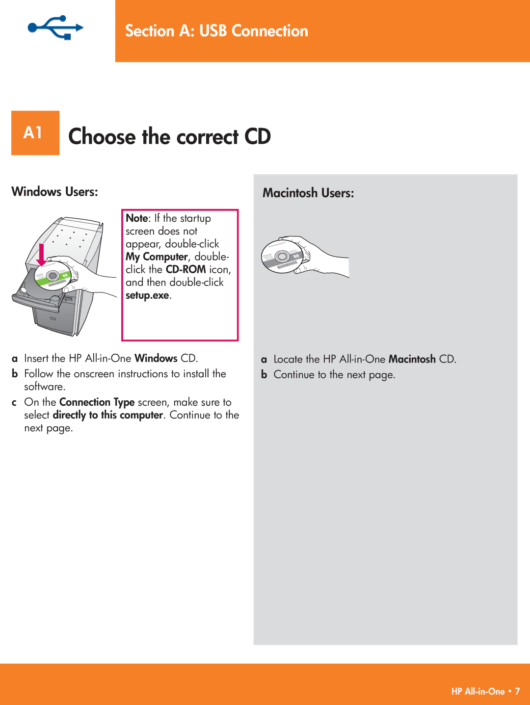 HP 2575v, 2575xi manual A1 Choose the correct CD, Windows Users 