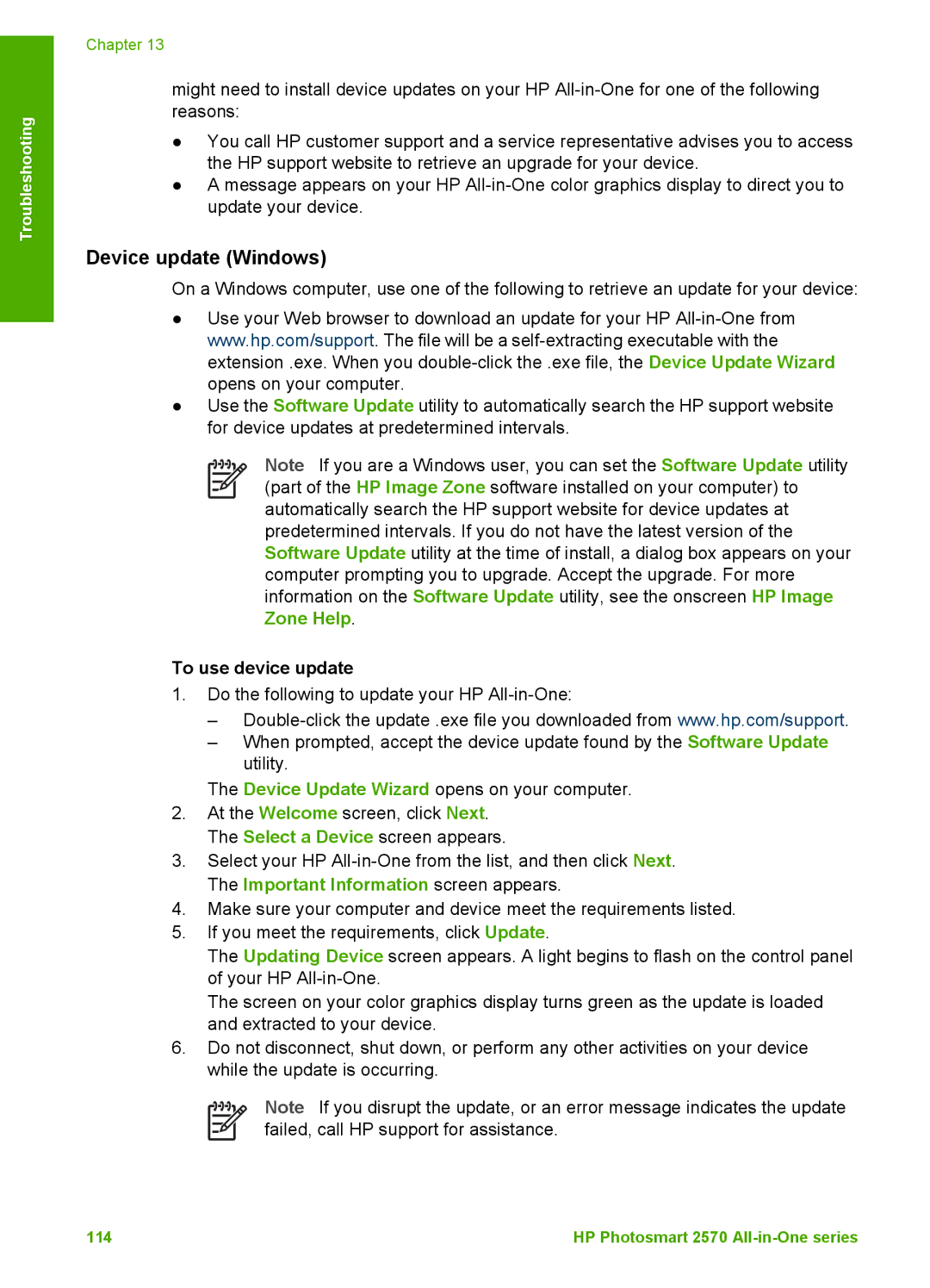 HP 2575xi, 2575v manual Device update Windows, To use device update 