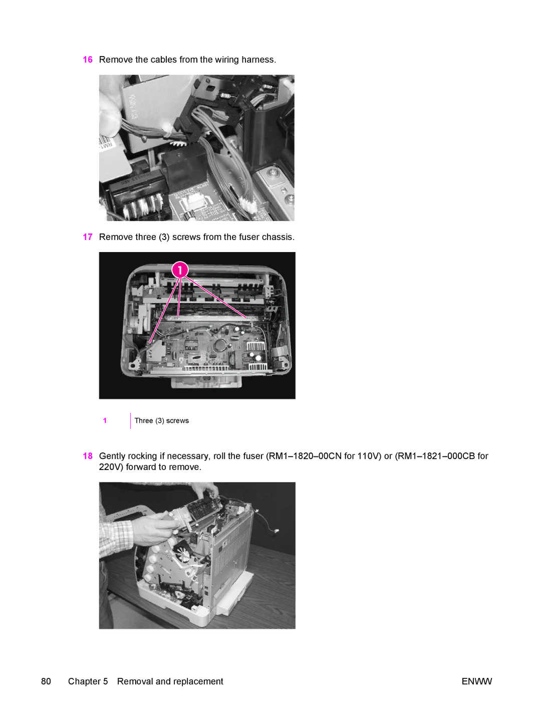 HP 2600 manual Three 3 screws 