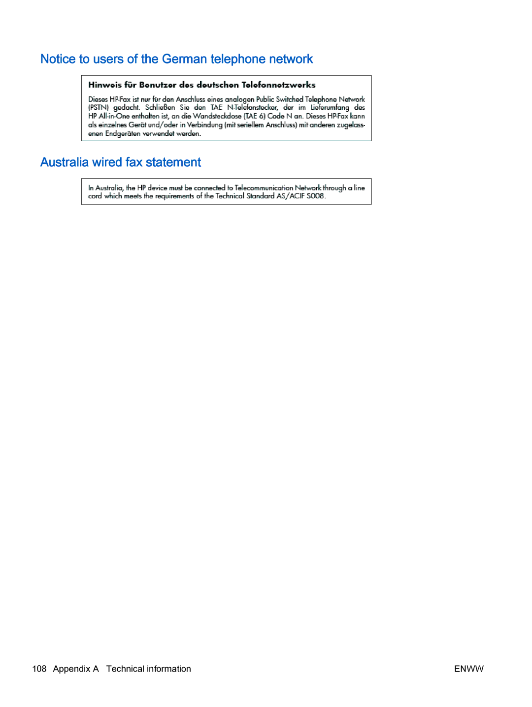HP 2622, 2621 manual Australia wired fax statement 