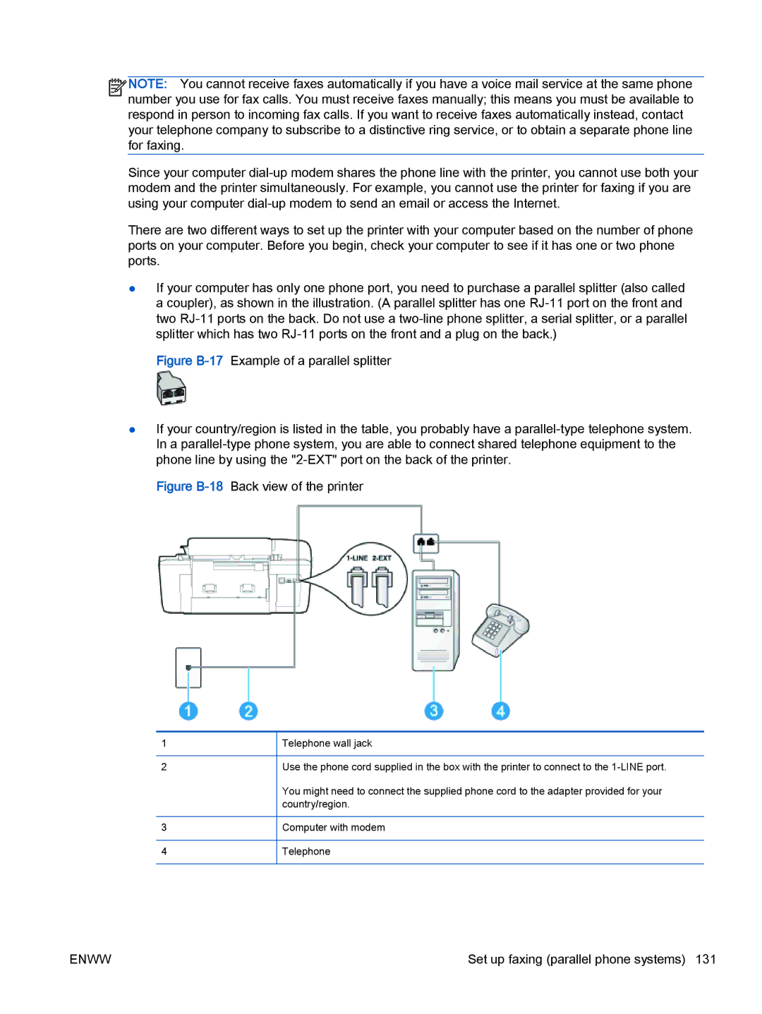 HP 2621, 2622 manual Figure B-18Back view of the printer 