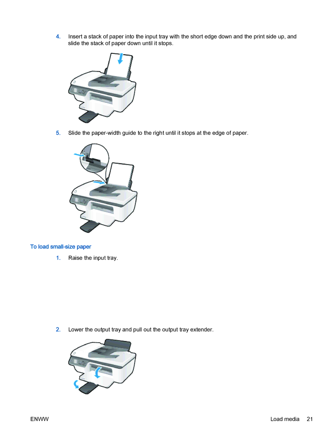 HP 2621, 2622 manual To load small-size paper 