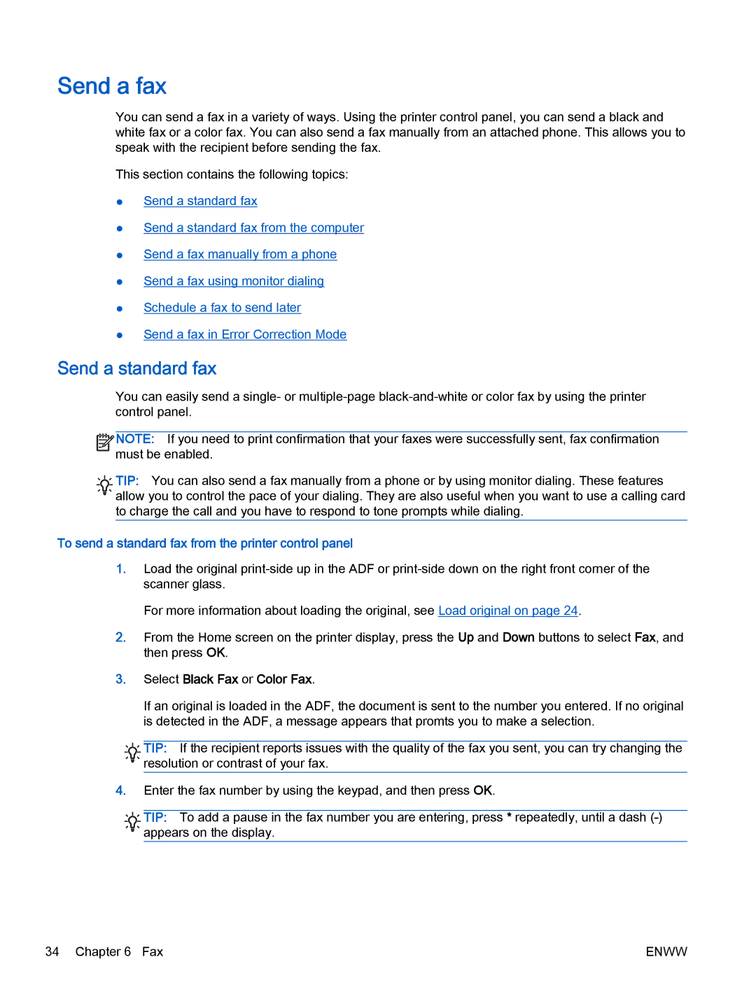 HP 2622, 2621 manual Send a fax, Send a standard fax, To send a standard fax from the printer control panel 