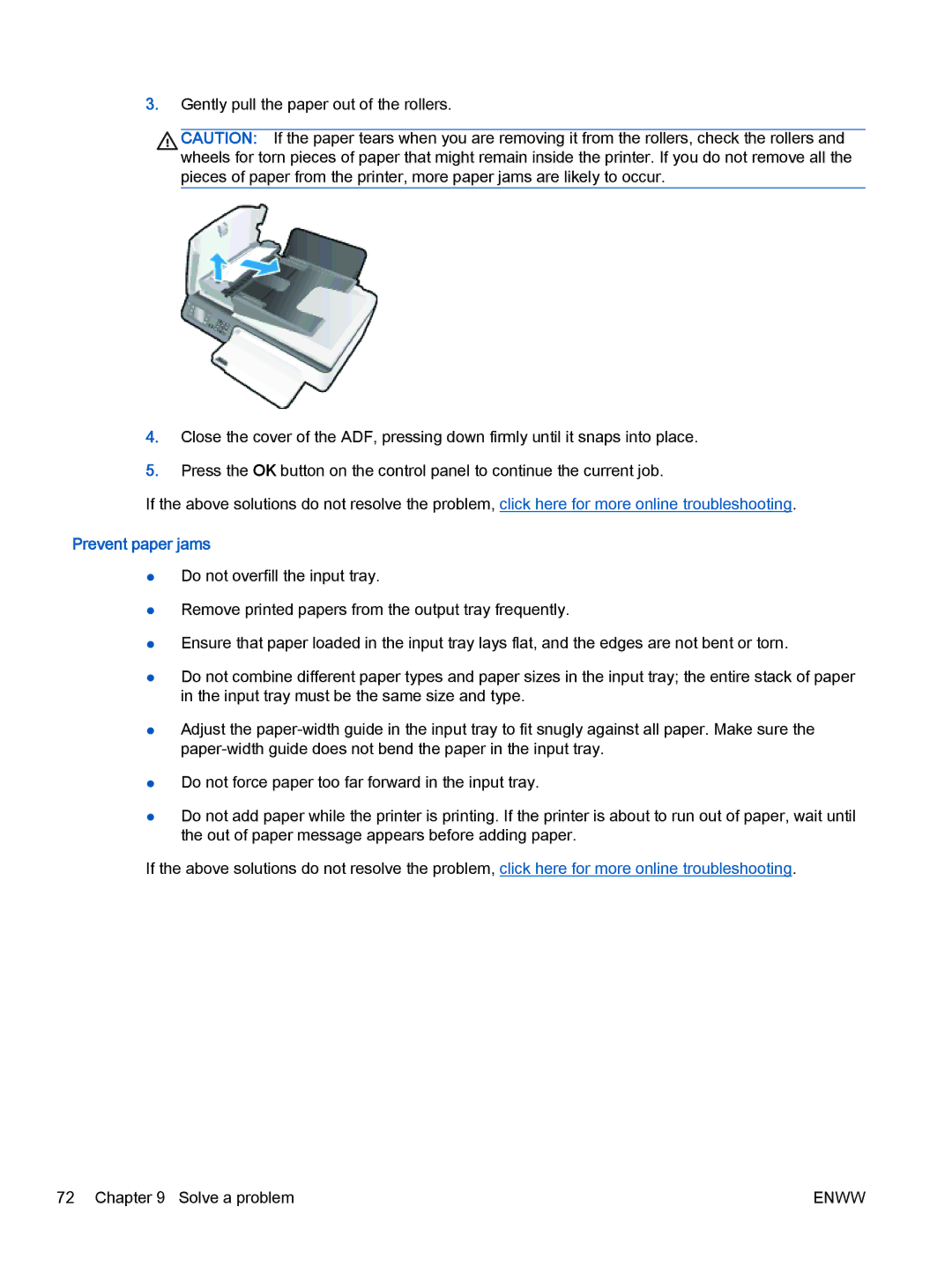 HP 2622, 2621 manual Prevent paper jams 