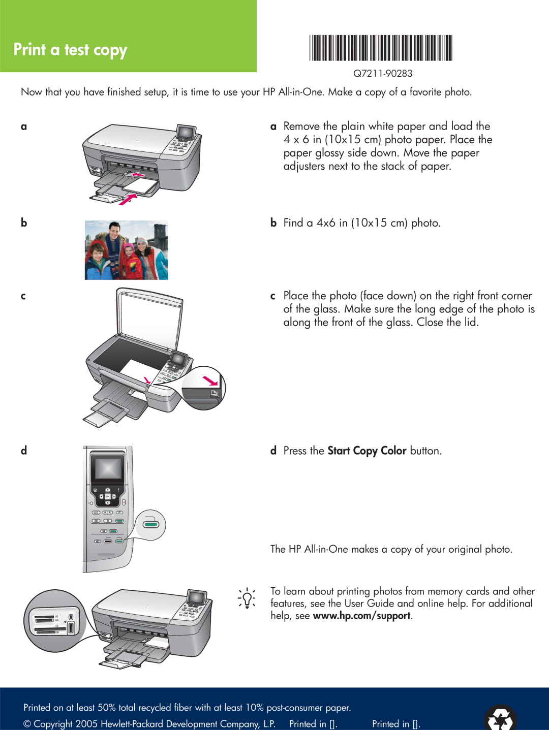 HP 2700, 2600 manual Print a test copy 