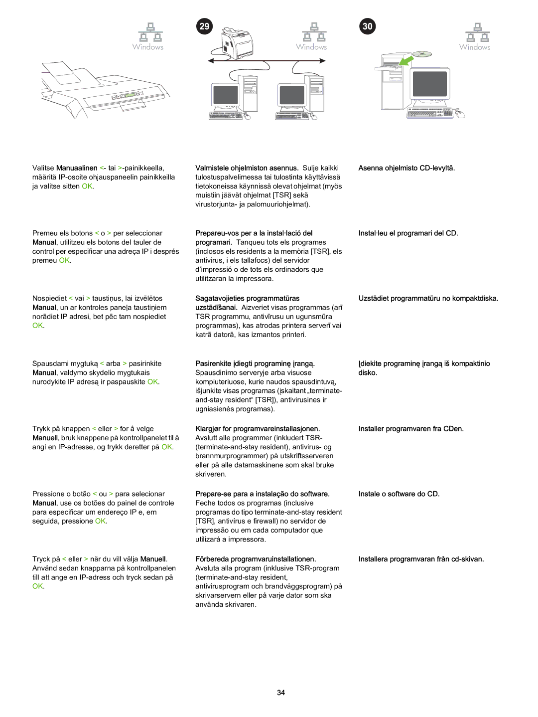 HP 2700 s 2700 Asenna ohjelmisto CD-levyltä, Sagatavojieties programmatūras, Pasirenkite įdiegti programinę įrangą, Disko 