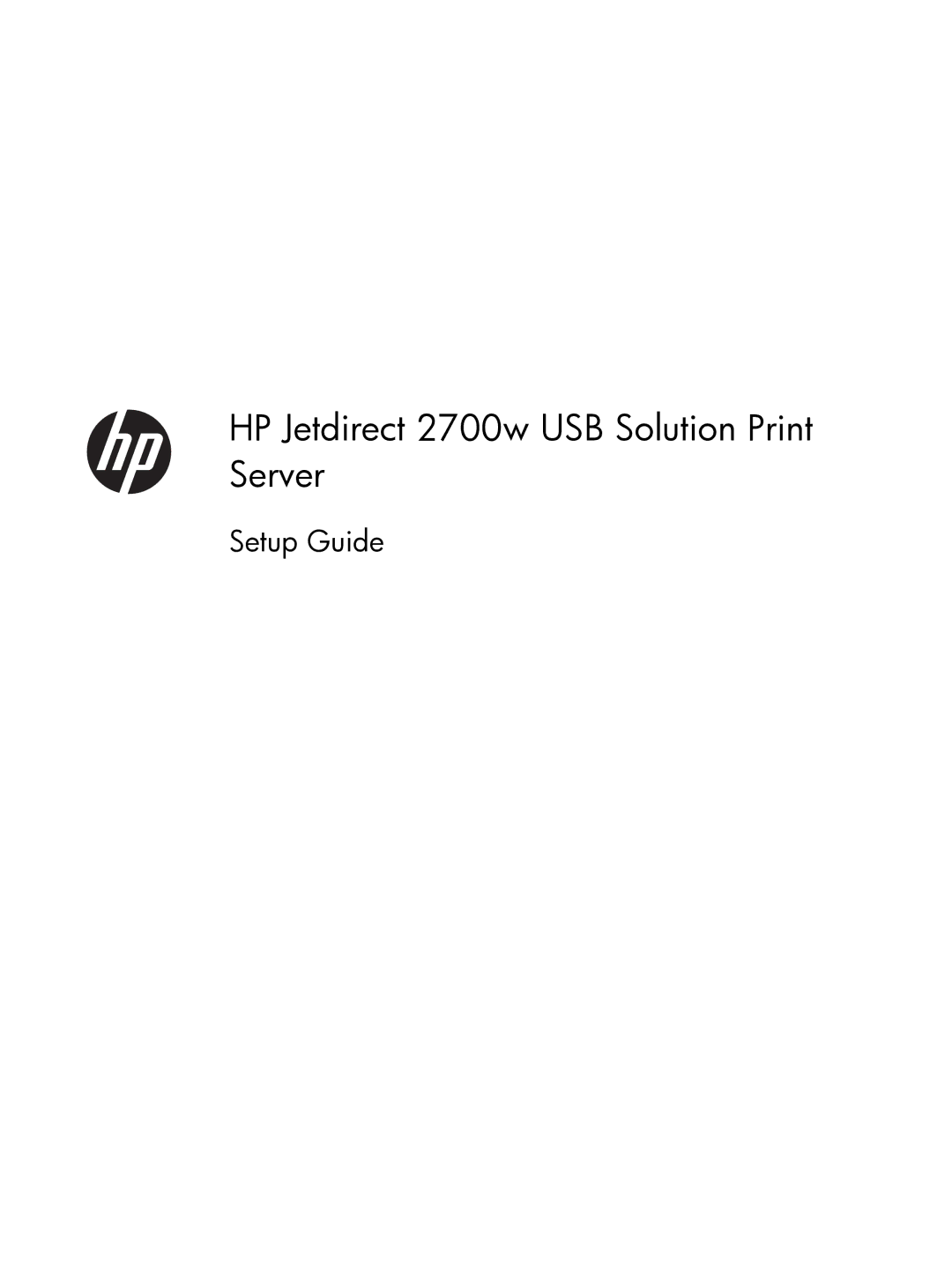 HP 2700w USB Print Server manual HP Jetdirect 2700w USB Solution Print Server 