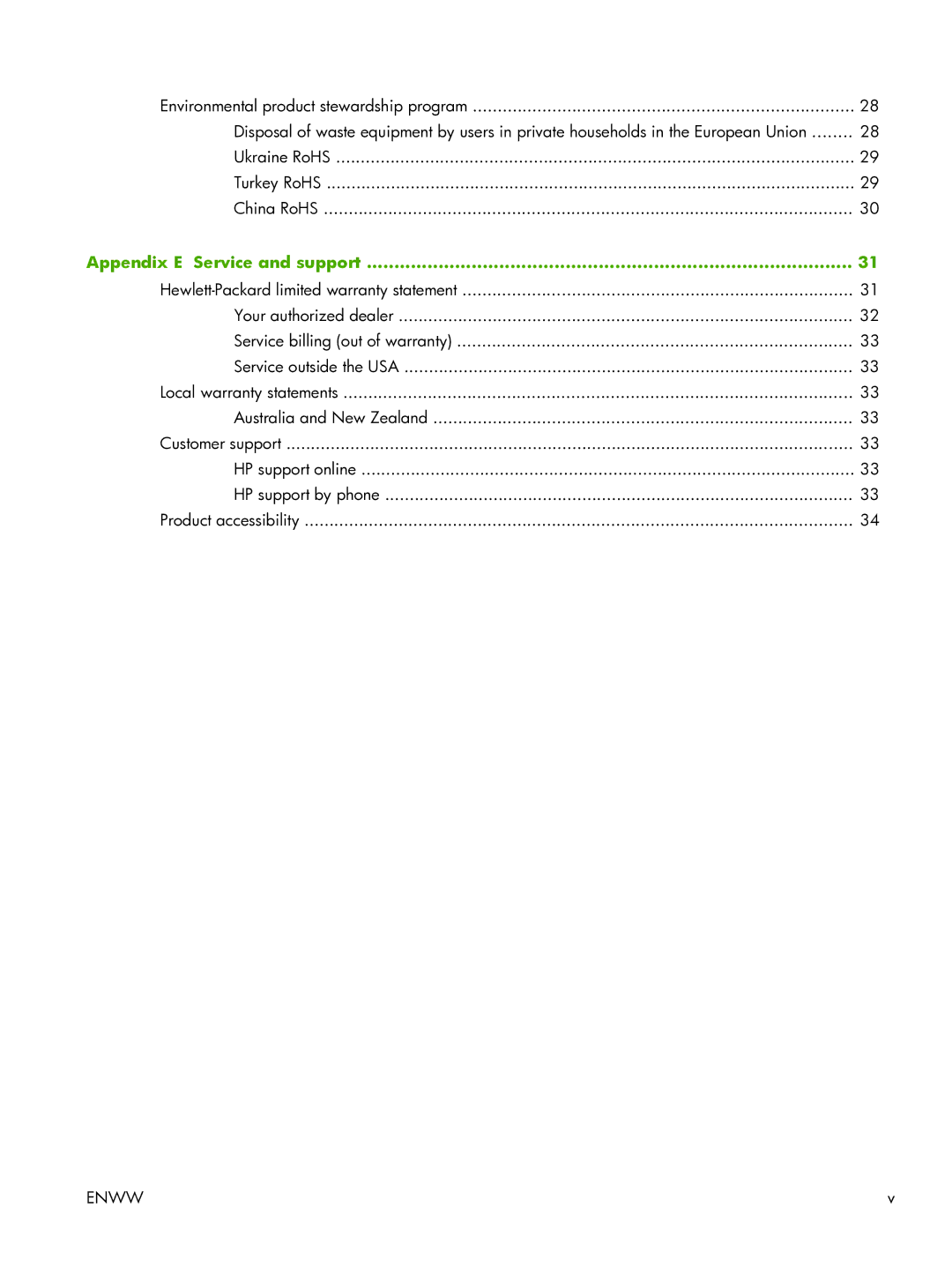 HP 2700w USB Print Server manual Appendix E Service and support 