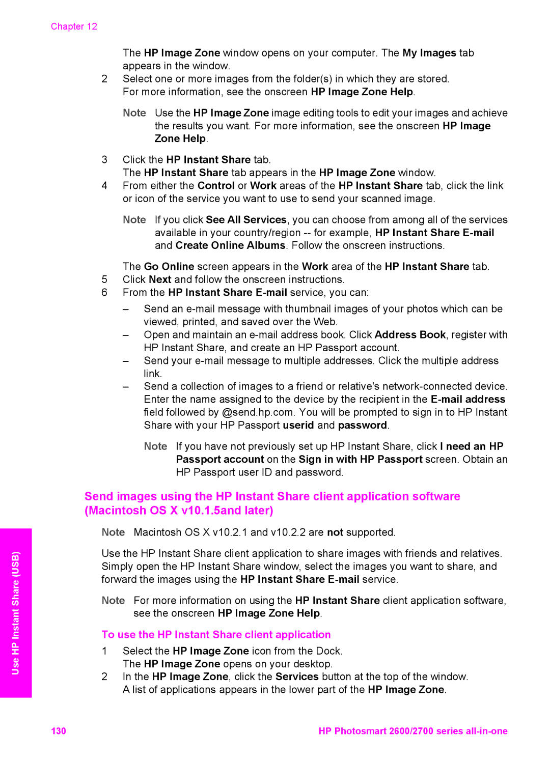 HP 2610xi, 2710xi, 2613, 2610v manual To use the HP Instant Share client application 