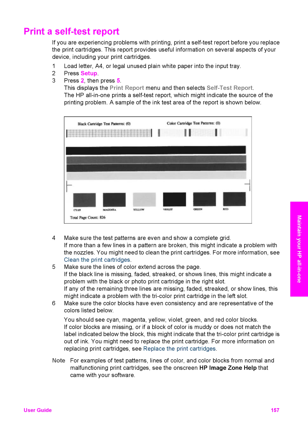 HP 2710xi, 2610xi, 2613, 2610v manual Print a self-test report 