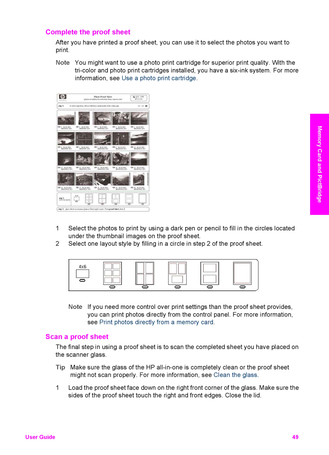 HP 2710xi, 2610xi, 2613, 2610v manual Complete the proof sheet, Scan a proof sheet 