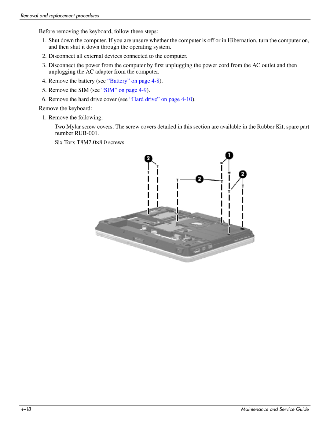 HP 2730p 2730p manual Removal and replacement procedures 