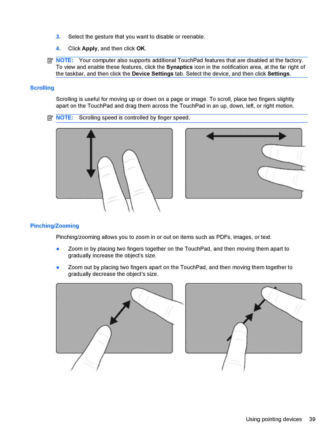 HP 2740P manual Scrolling 