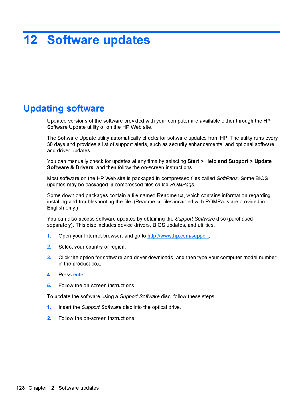 HP 2740P manual Software updates, Updating software 