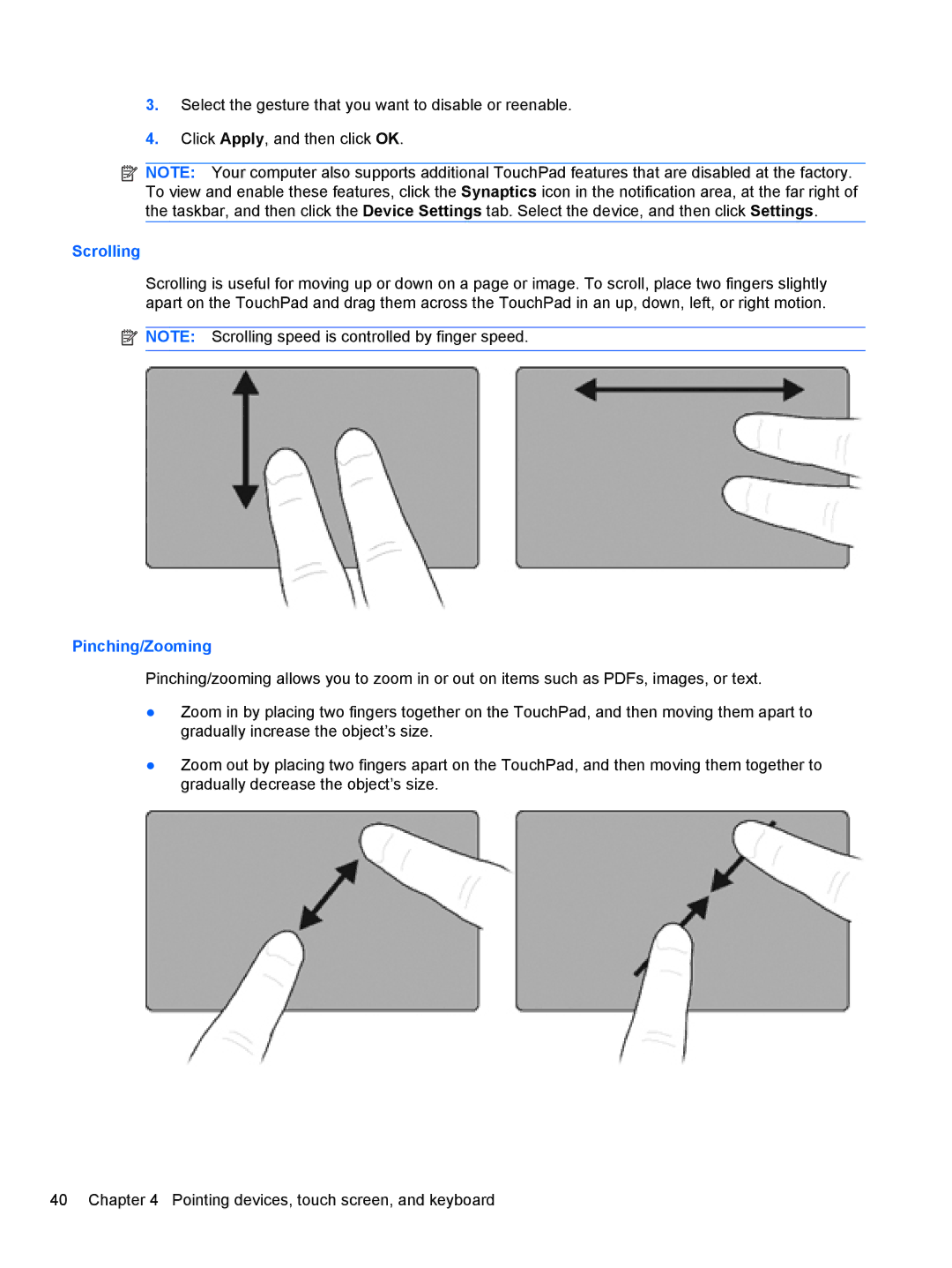 HP 2740P manual Scrolling 