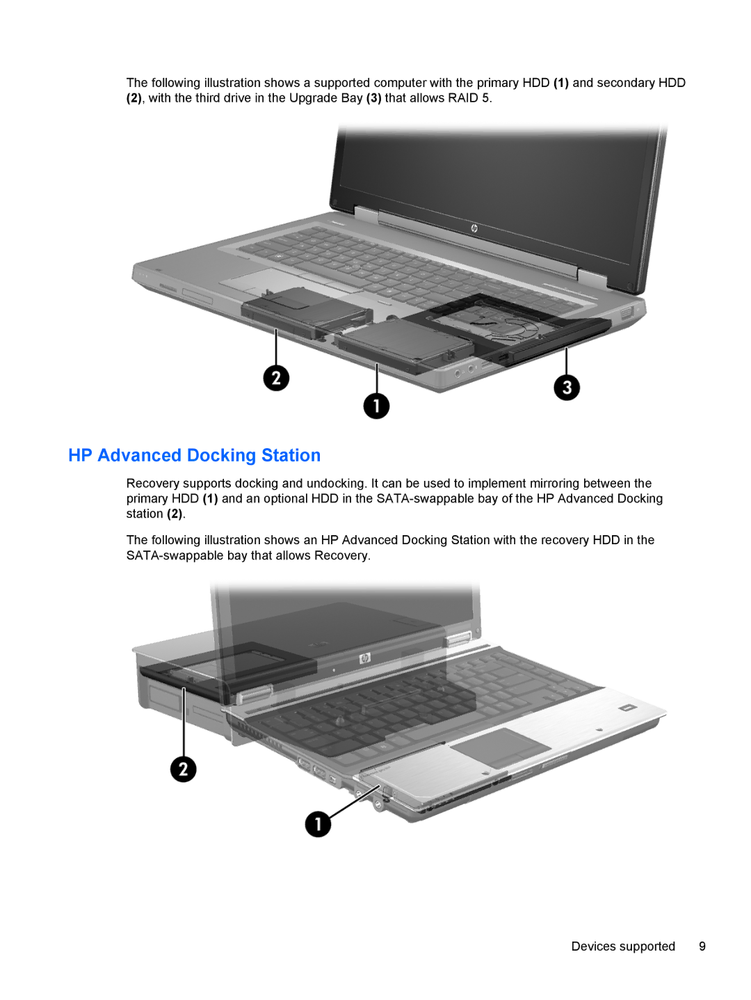 HP 2760p manual HP Advanced Docking Station 