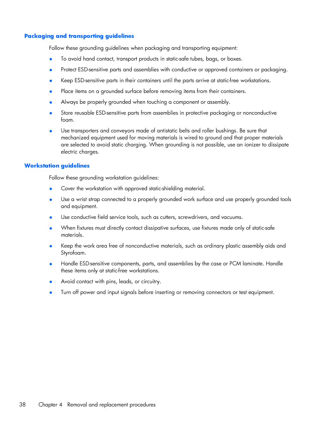 HP 2760p manual Packaging and transporting guidelines 