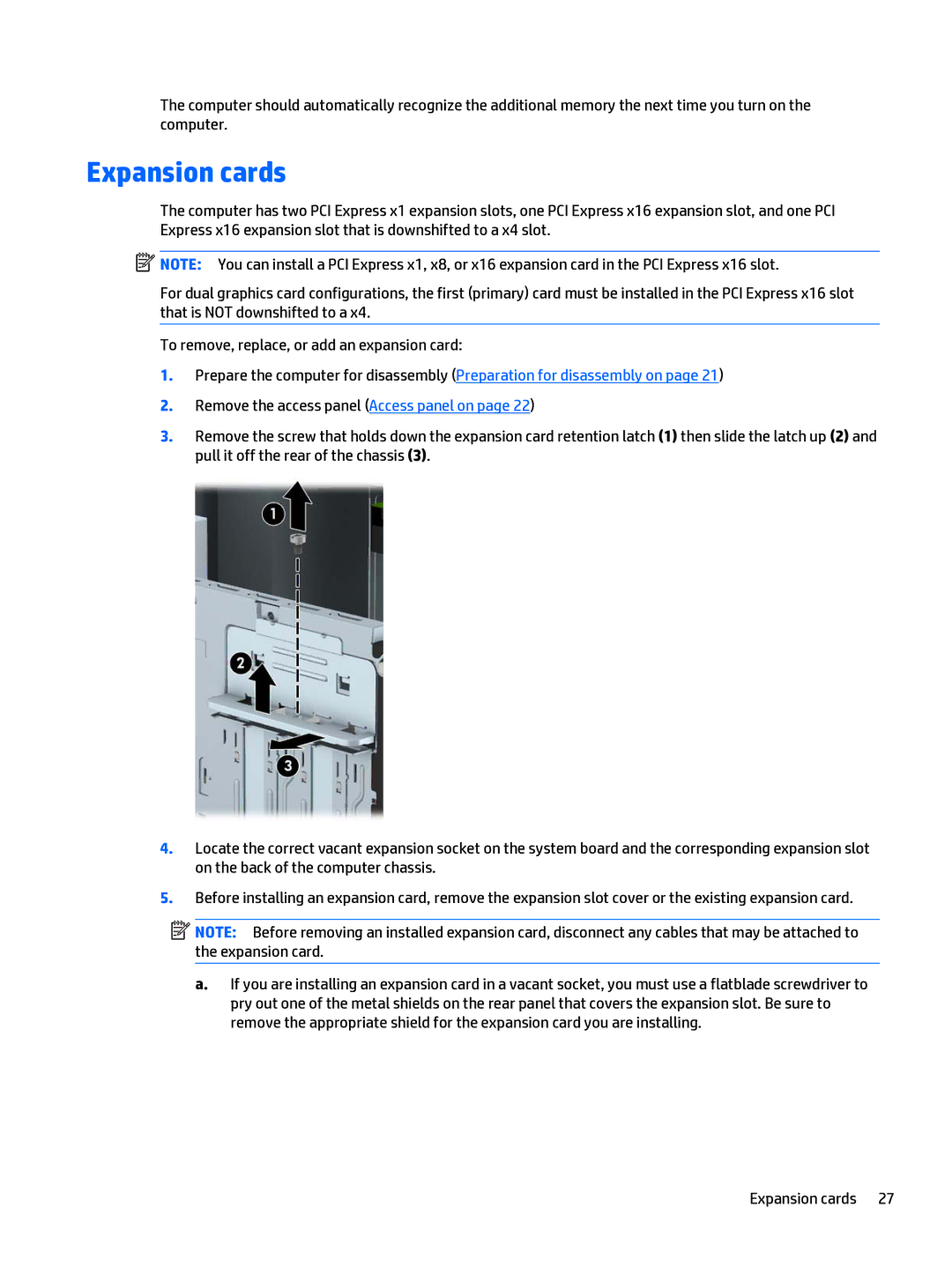 HP 280 G1 manual Expansion cards 