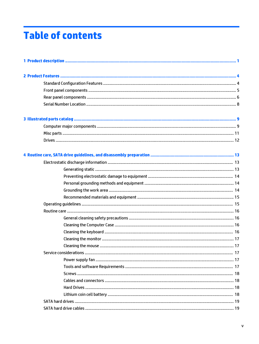 HP 280 G1 manual Table of contents 