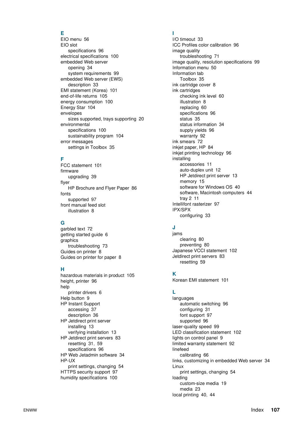 HP 2800 manual Font support 97 supported 96 laser-quality speed 