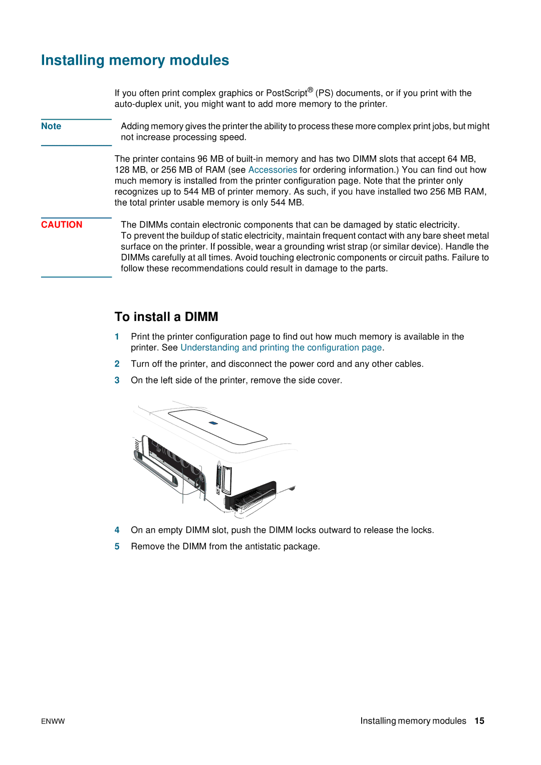 HP 2800 manual Installing memory modules, To install a Dimm 