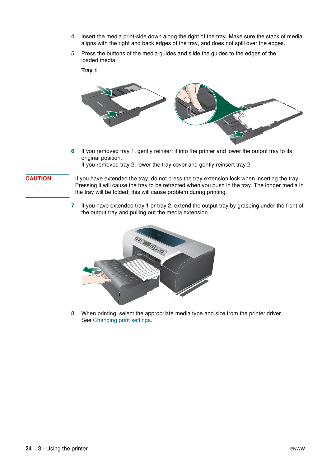 HP 2800 manual Tray 