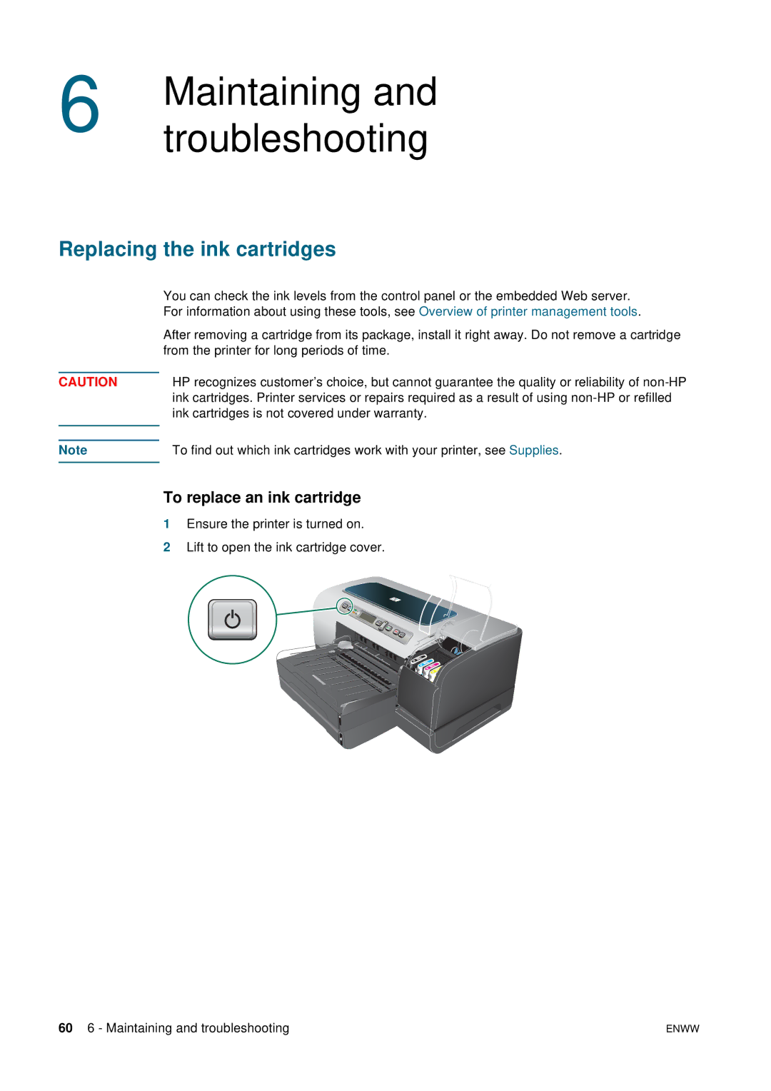 HP 2800 manual Maintaining, Troubleshooting, Replacing the ink cartridges, To replace an ink cartridge 