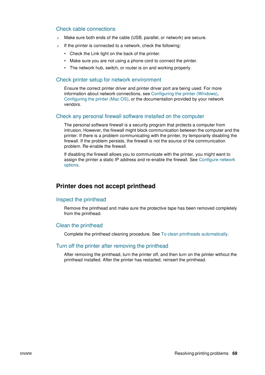 HP 2800 manual Printer does not accept printhead 