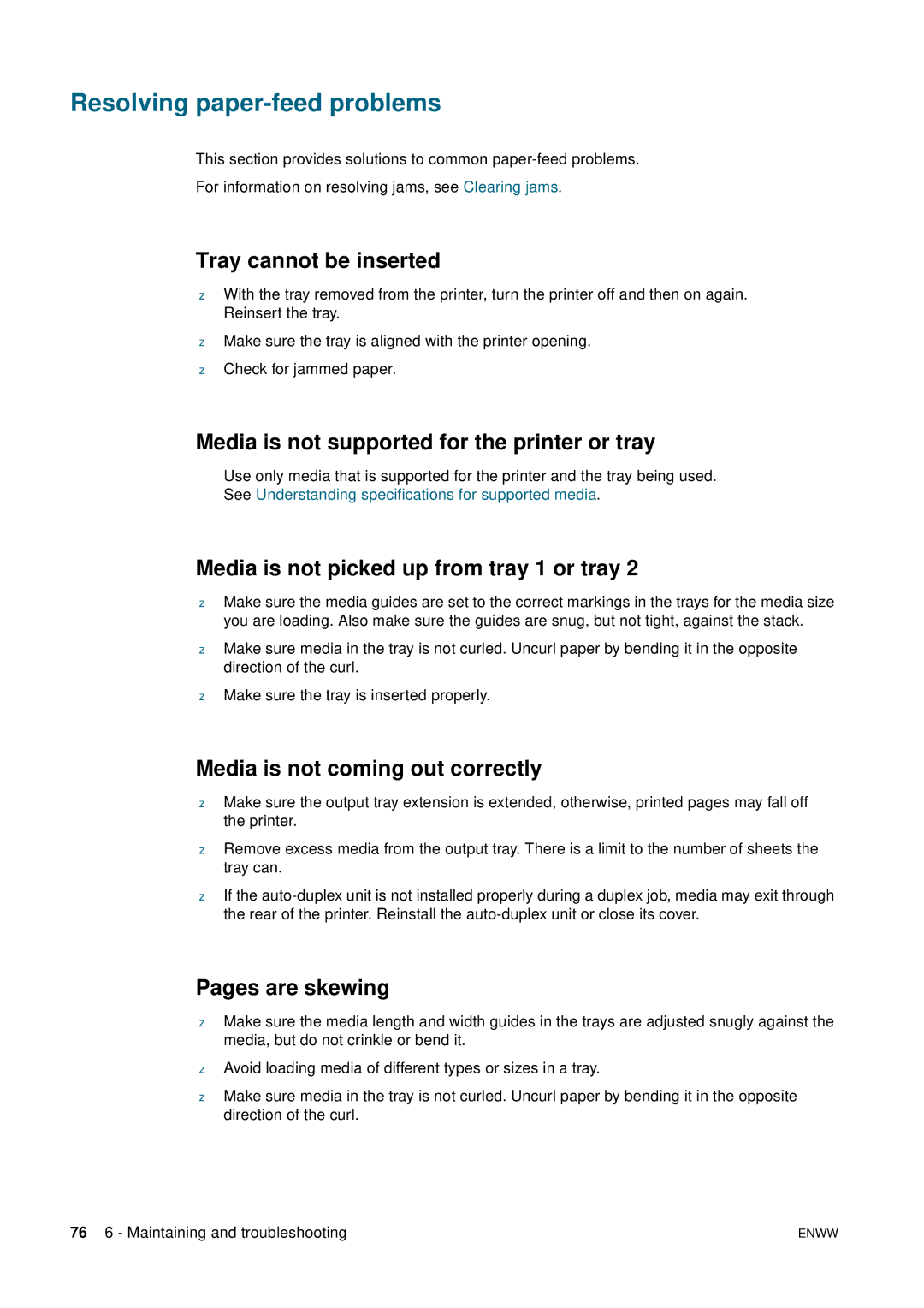 HP 2800 manual Resolving paper-feed problems 