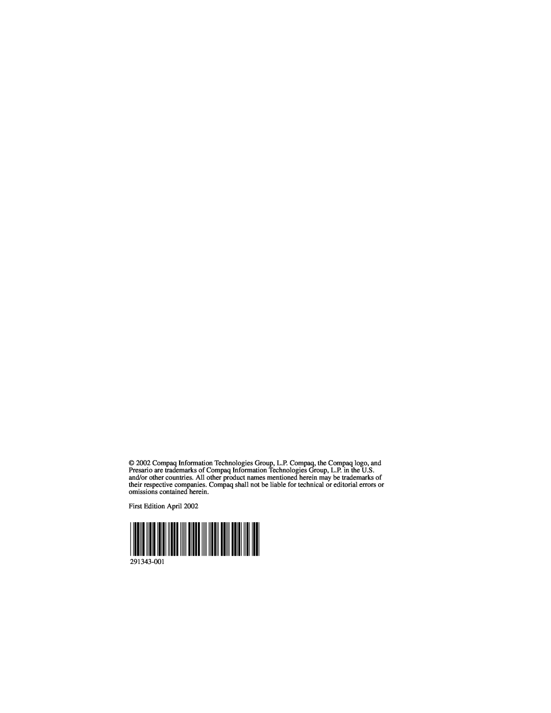HP 2806EA manual First Edition April, 291343-001 