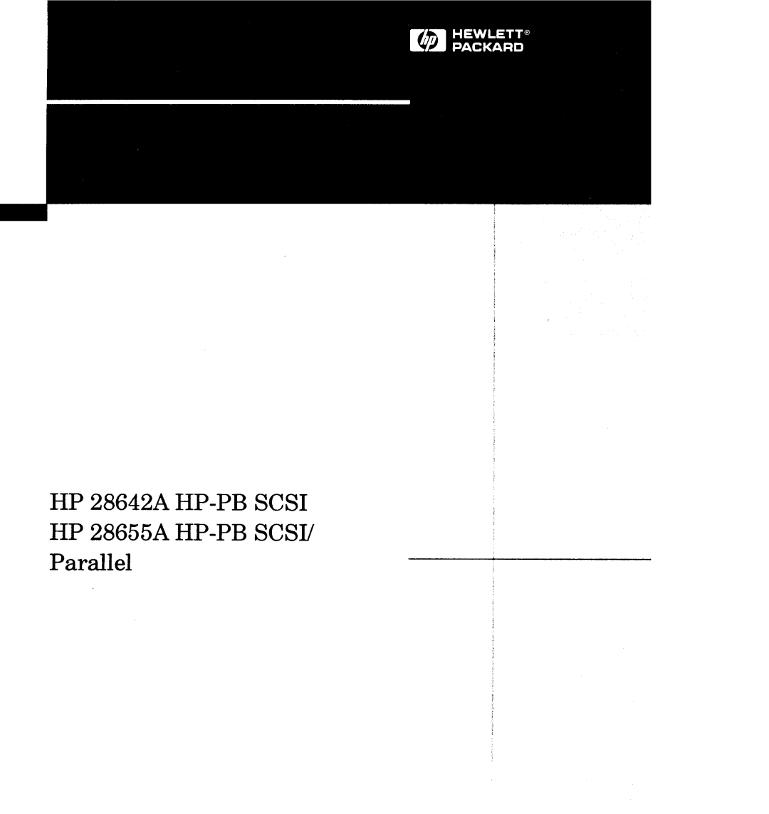 HP manual HP 28642A HP-PB Scsi HP 28655A HP-PB SCSI/ Parallel 