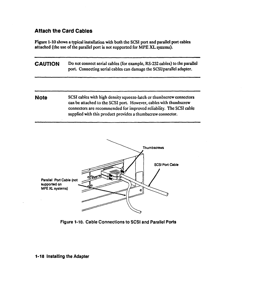 HP 28642A manual Attach the Card Cables, Supplied with this product provides a thumbscrew connector 