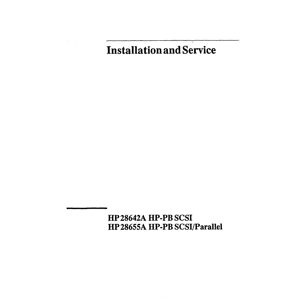 HP 28642A manual Installation and S&vice 