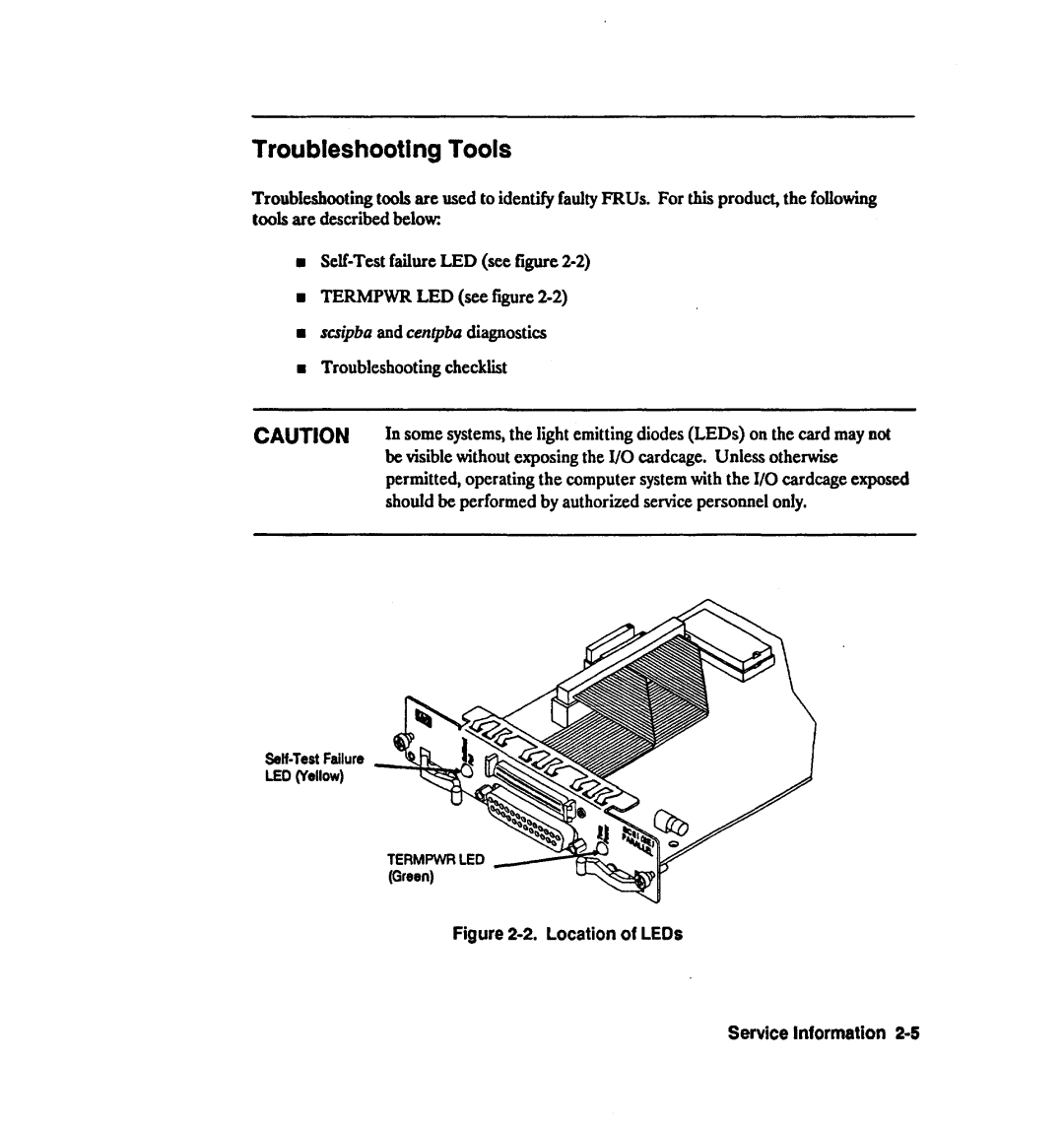 HP 28642A manual Troubleshooting Tools, Should be performed by authorized servicepersonnel only, Self-lestFailure 