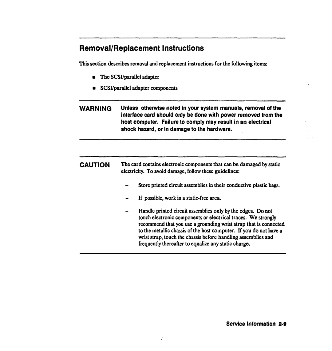 HP 28642A manual Removal/Replacement Instructions 