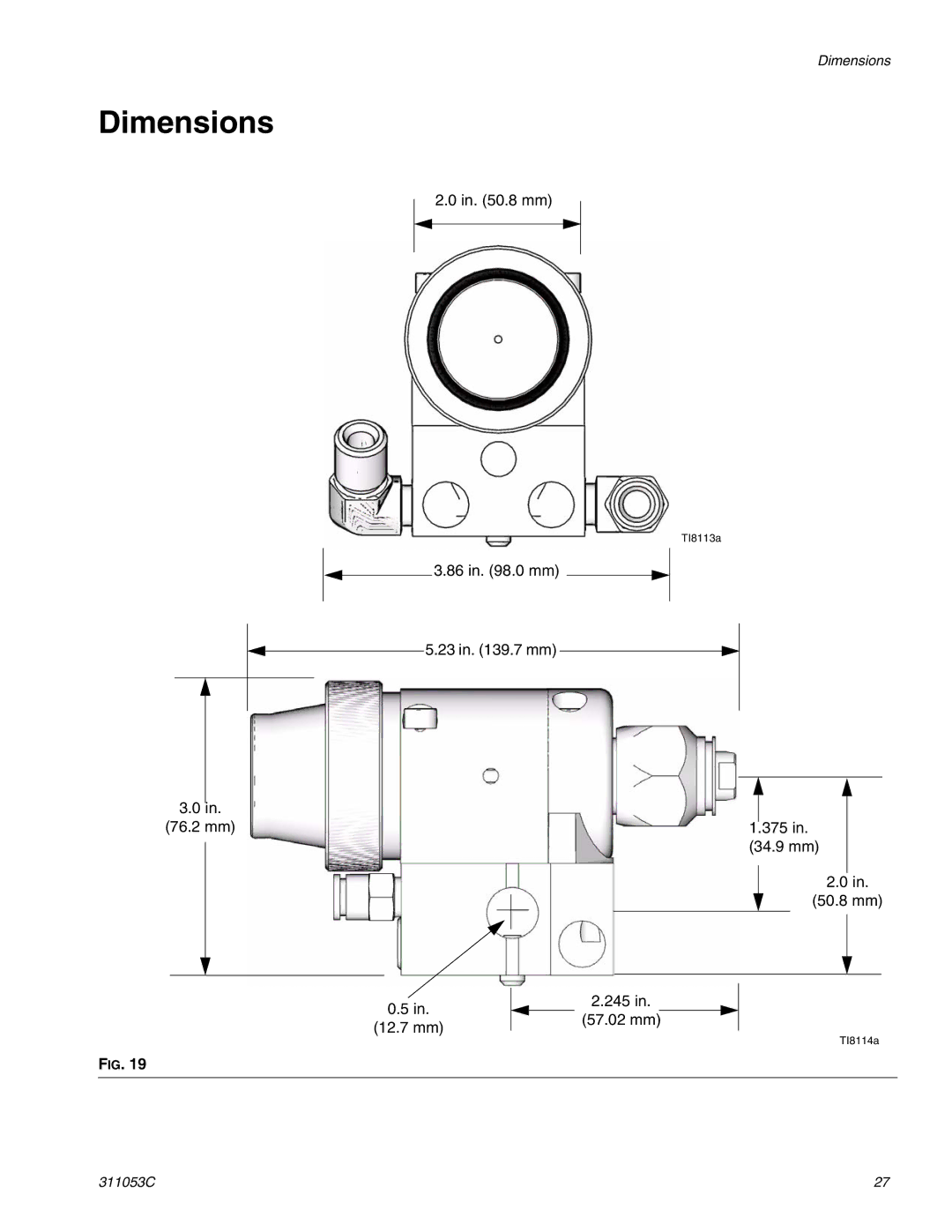 HP 288048 manual Dimensions 