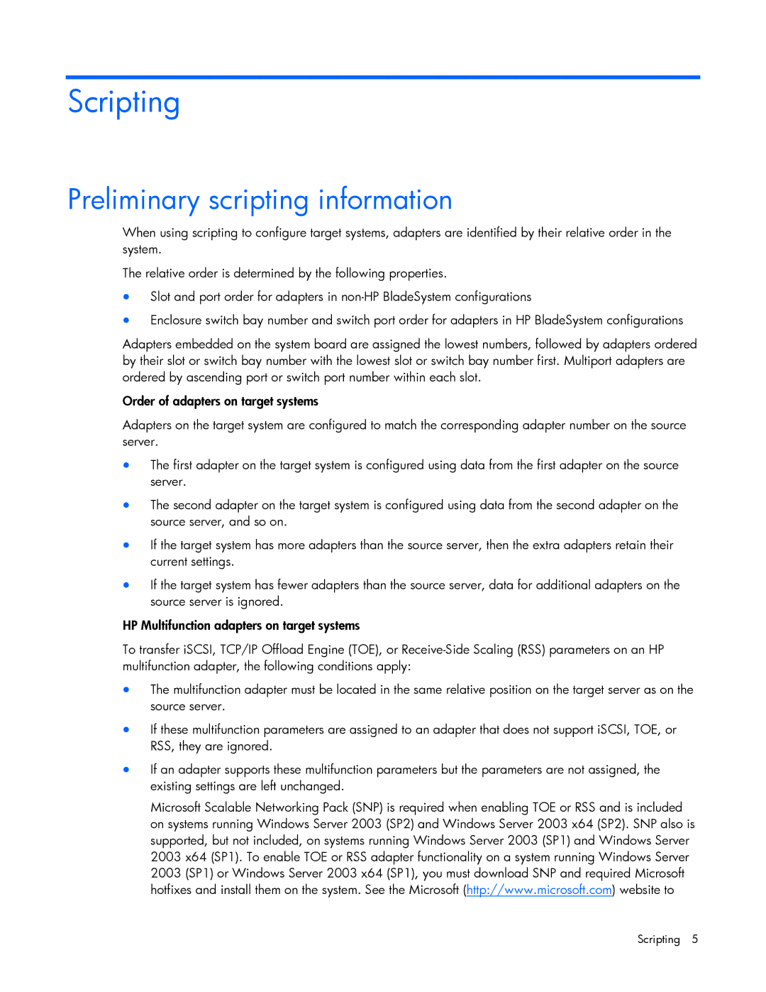 HP 289166-40B manual Scripting, Preliminary scripting information 