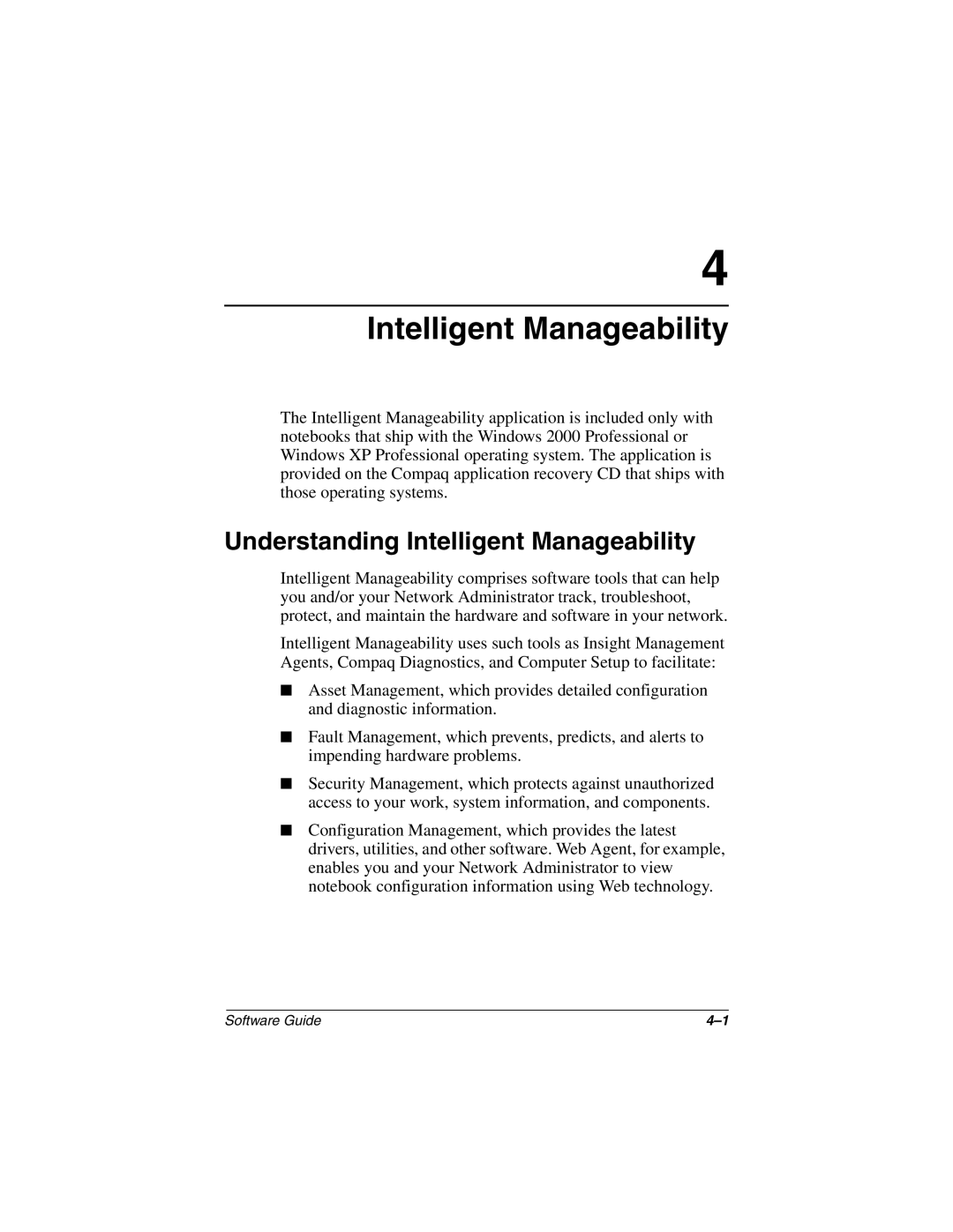 HP 2800AP, 2899AP, 2897AP, 2896AP, 2898AP, 2892AP, 2893AP, 2891AP, 2890AP, 2889AP manual Understanding Intelligent Manageability 