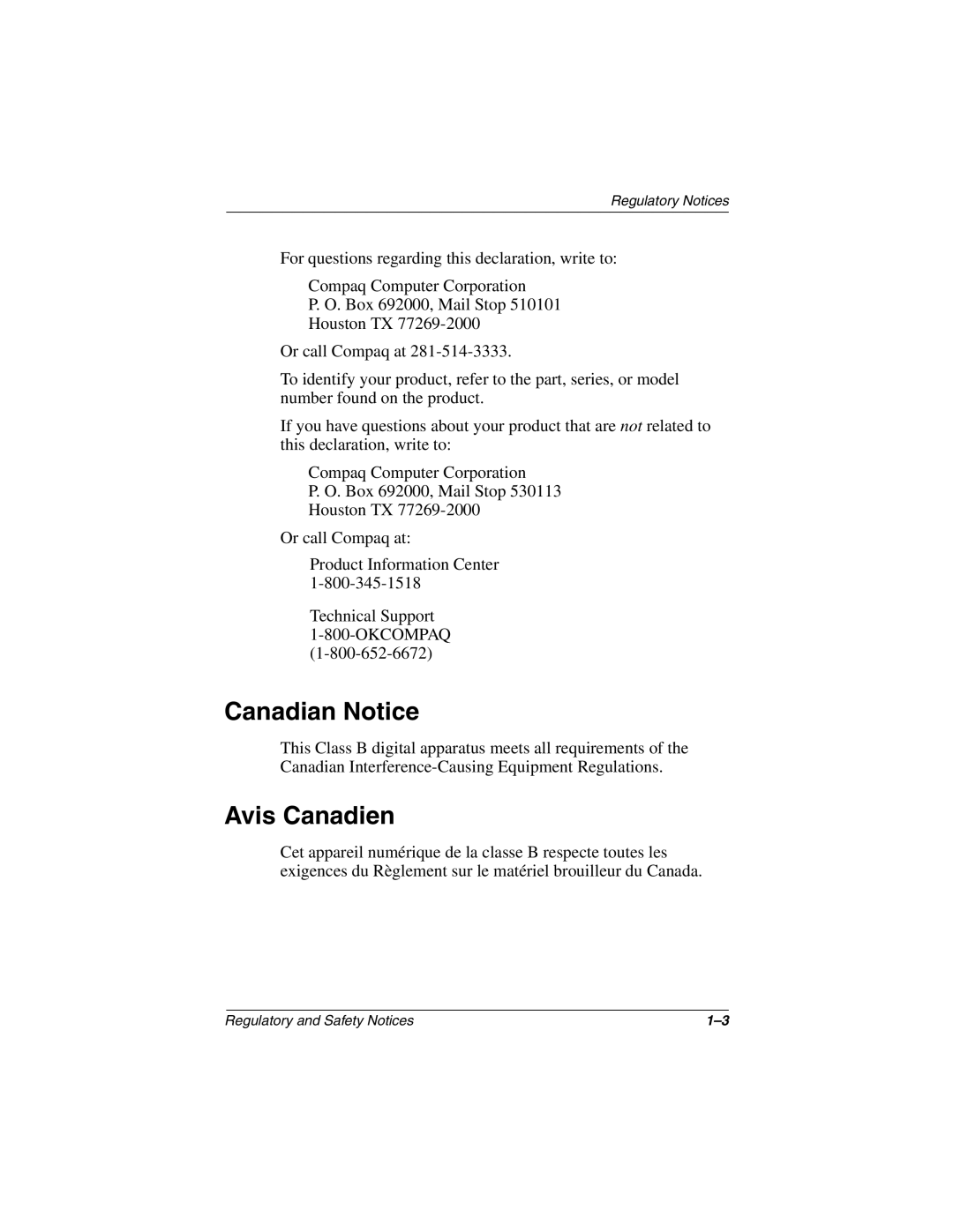 HP 2894AP, 2899AP, 2897AP, 2896AP, 2898AP, 2895AP, 2892AP, 2891AP, 2889AP, 2887AP, 2888AP, 2885AP Canadian Notice, Avis Canadien 