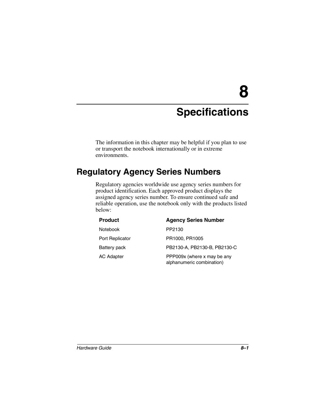 HP 2832TC, 2899AP, 2897AP, 2896AP, 2898AP, 2895AP, 2892AP, 2893AP Regulatory Agency Series Numbers, Product Agency Series Number 