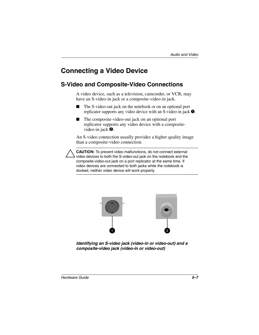 HP 2823AU, 2899AP, 2897AP, 2896AP, 2898AP, 2895AP, 2892AP manual Connecting a Video Device, Video and Composite-Video Connections 