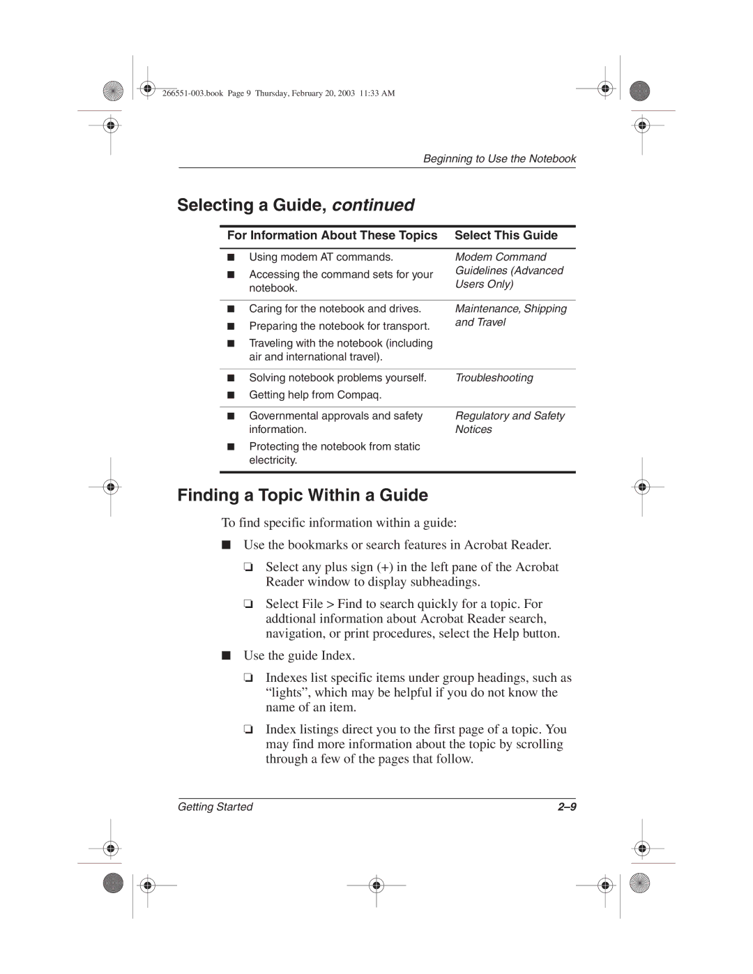 HP 2841AP, 2899AP, 2897AP, 2898AP, 2895AP, 2892AP, 2893AP, 2891AP, 2894AP, 2889AP, 2887AP Finding a Topic Within a Guide, Travel 