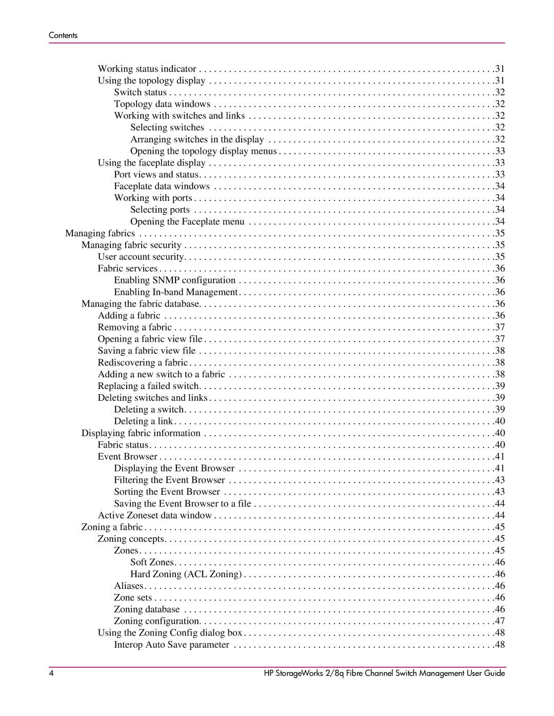 HP 2/8q Fibre Channel manual Contents 