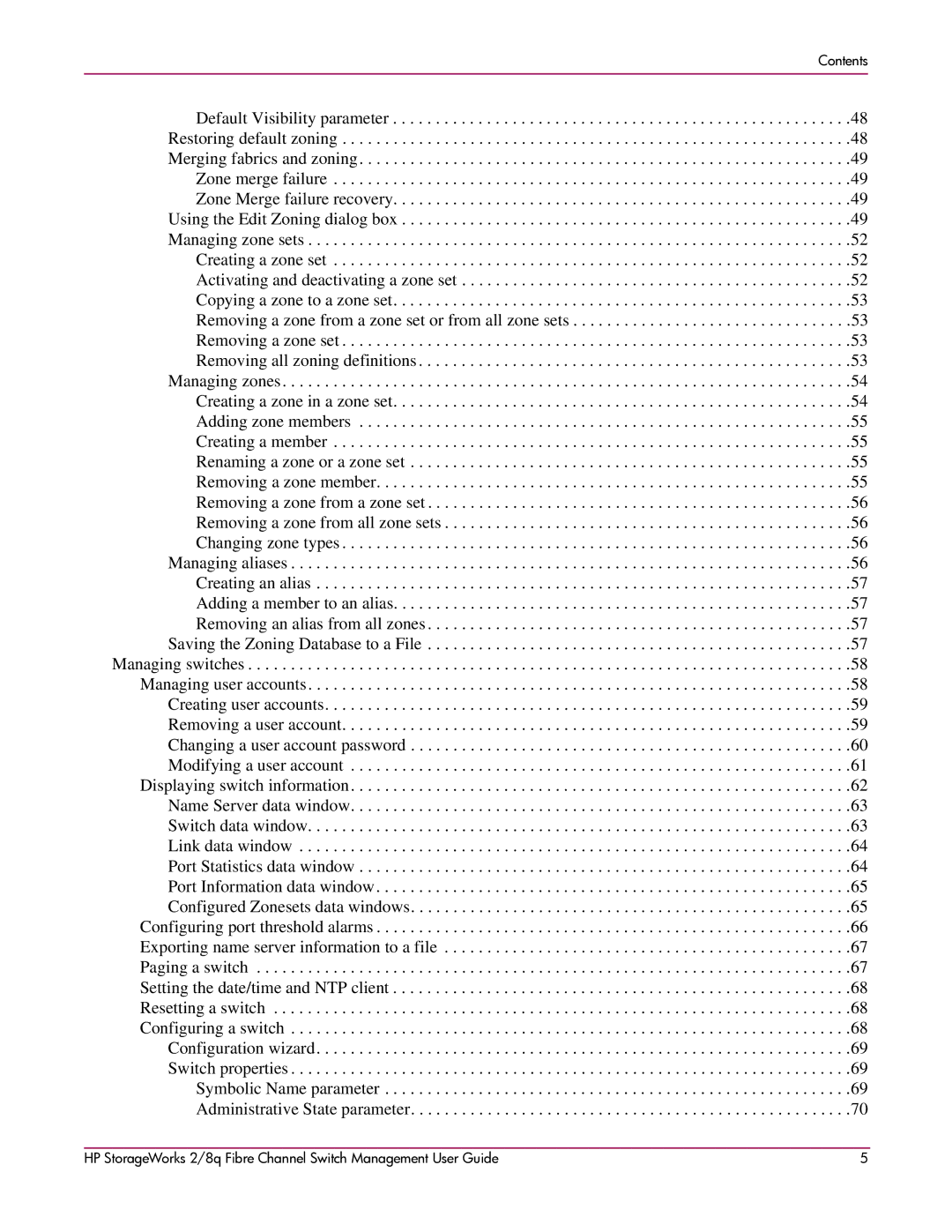 HP 2/8q Fibre Channel manual Contents 