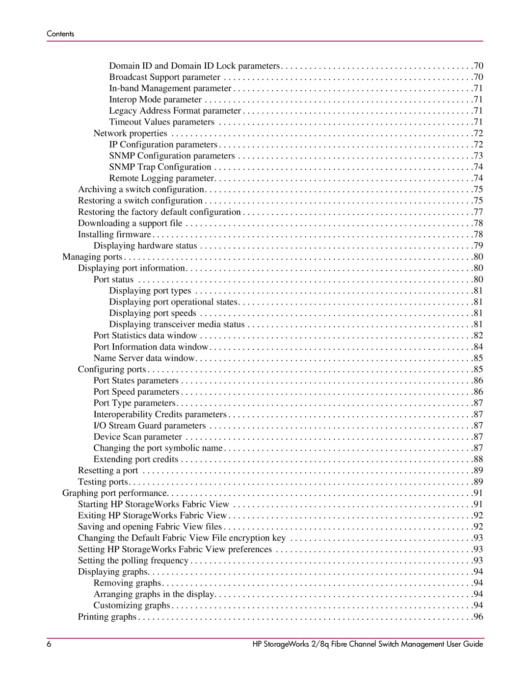 HP 2/8q Fibre Channel manual Contents 